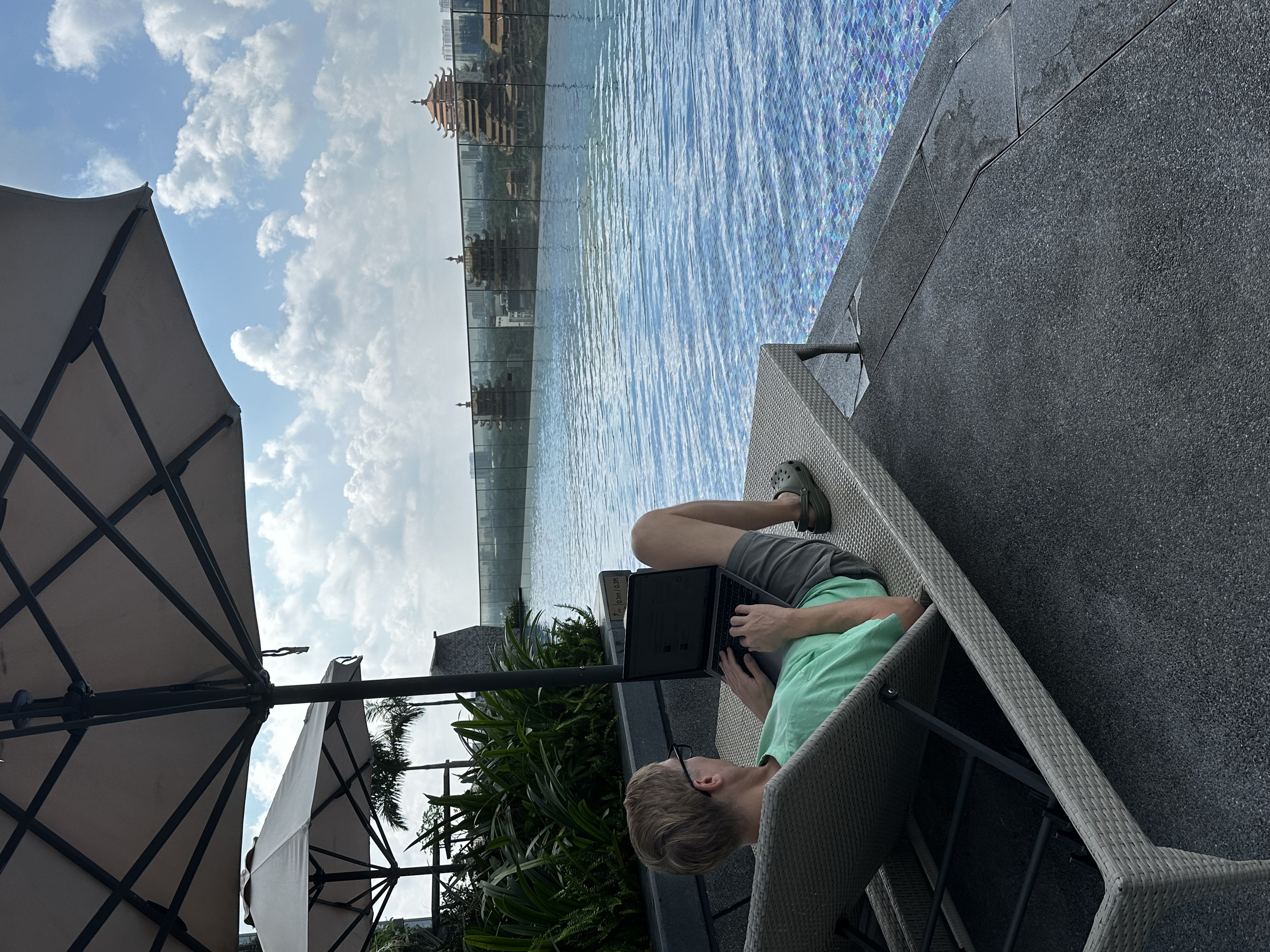 Working from the pool in Saigon